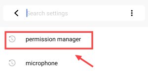 Go to permission manager 