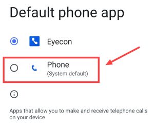 Go to phone default app